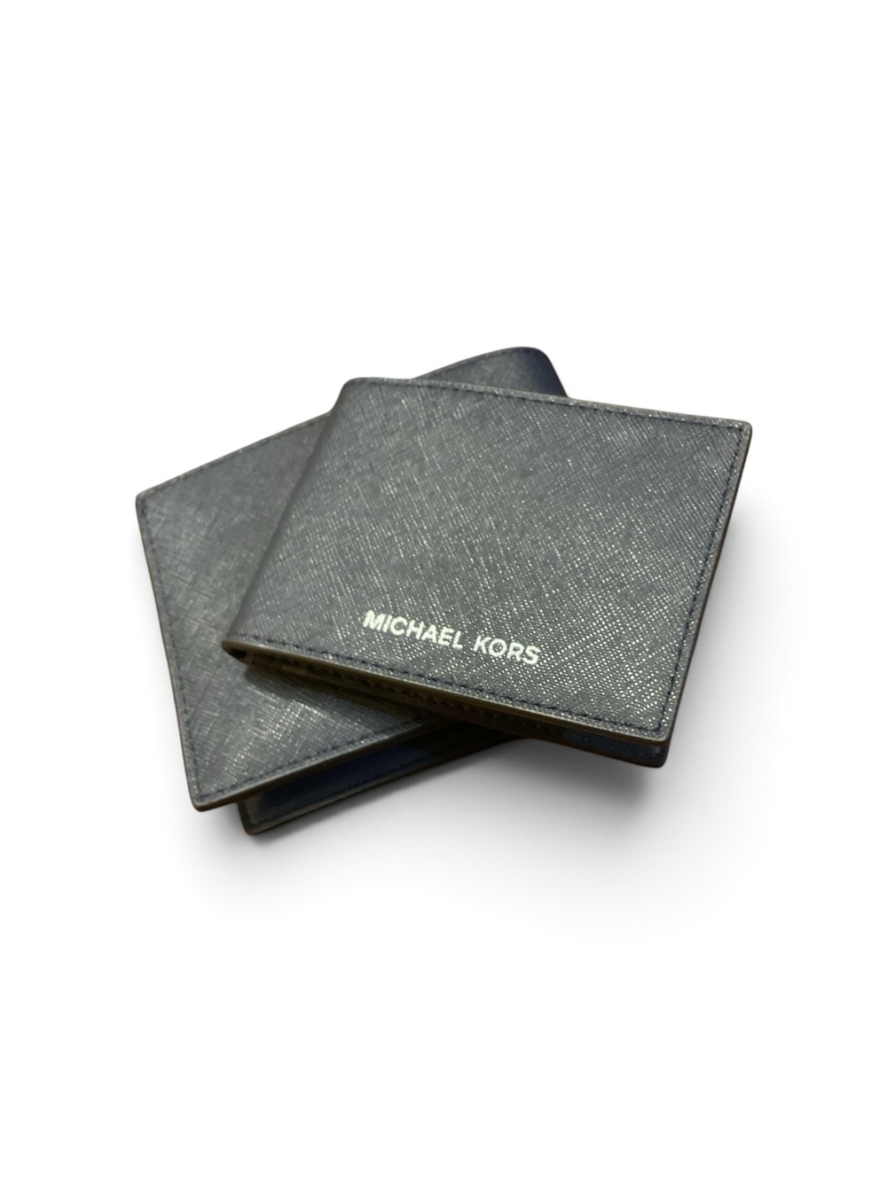 Michael Kors Men's Navy Textured Saffiano Leather Bifold Wallet NWT